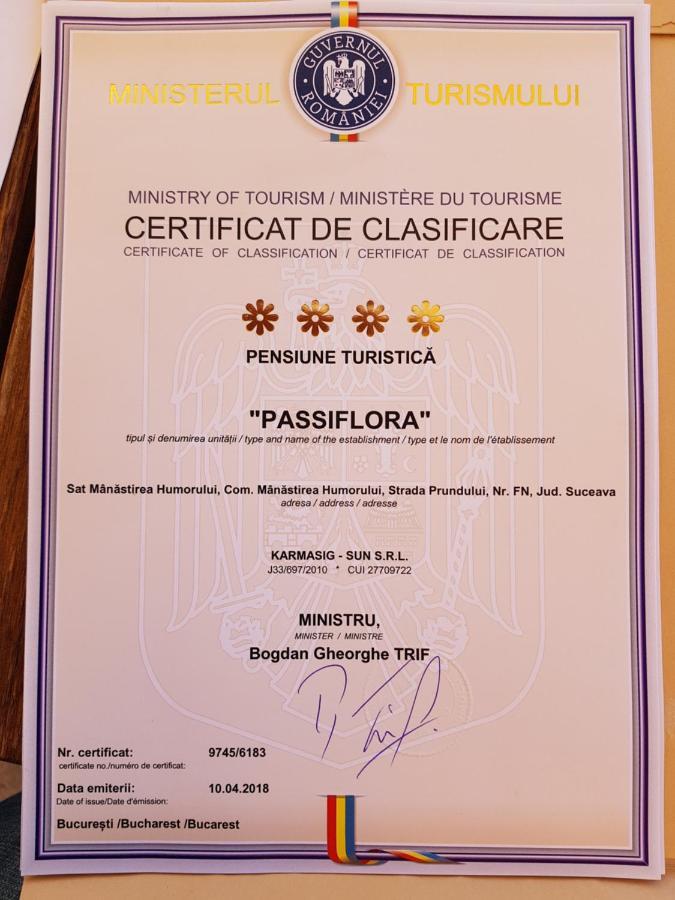 Pensiunea Passiflora Mînăstirea Humorului Bagian luar foto
